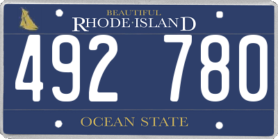 RI license plate 492780