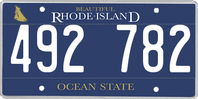 RI license plate 492782