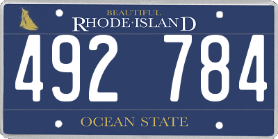 RI license plate 492784