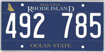 RI license plate 492785