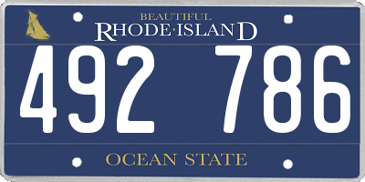 RI license plate 492786