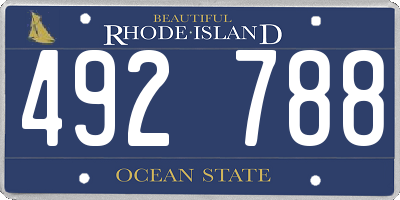 RI license plate 492788