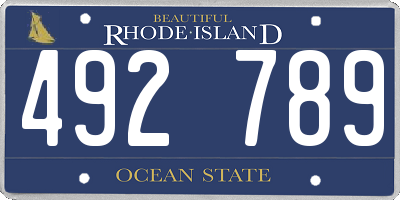 RI license plate 492789