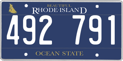 RI license plate 492791