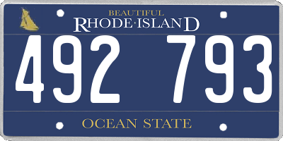 RI license plate 492793