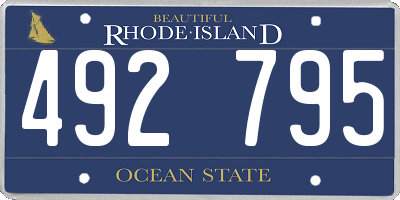 RI license plate 492795
