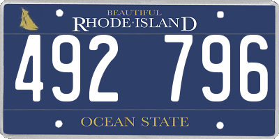 RI license plate 492796