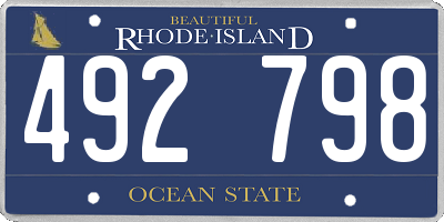 RI license plate 492798