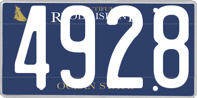 RI license plate 4928