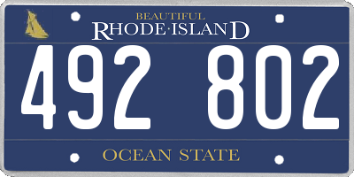 RI license plate 492802