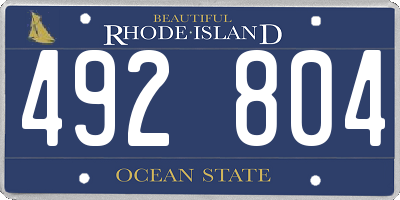 RI license plate 492804