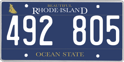 RI license plate 492805