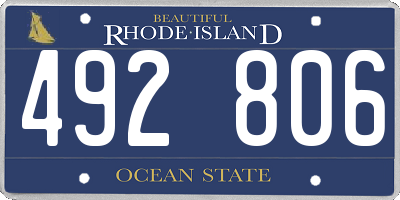 RI license plate 492806