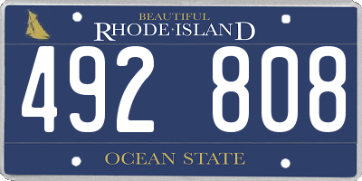 RI license plate 492808