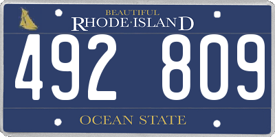 RI license plate 492809