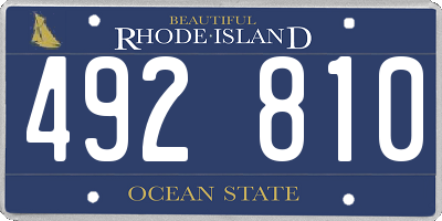 RI license plate 492810