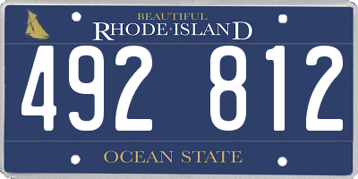 RI license plate 492812