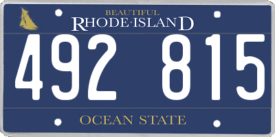 RI license plate 492815