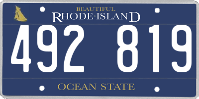 RI license plate 492819