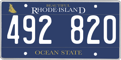 RI license plate 492820