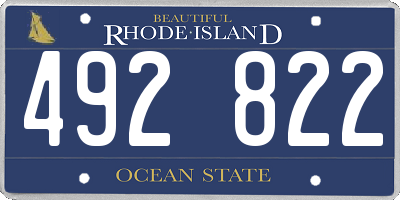 RI license plate 492822