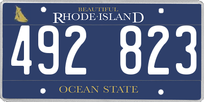 RI license plate 492823