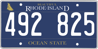RI license plate 492825