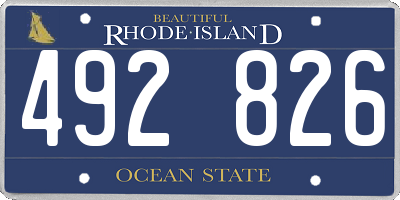RI license plate 492826