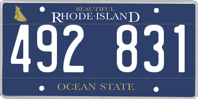 RI license plate 492831
