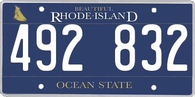 RI license plate 492832