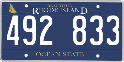 RI license plate 492833