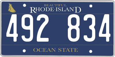 RI license plate 492834