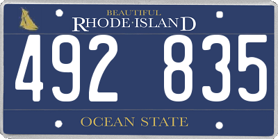RI license plate 492835