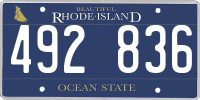 RI license plate 492836