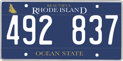 RI license plate 492837