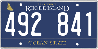 RI license plate 492841
