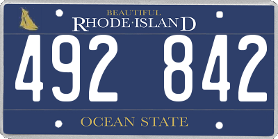 RI license plate 492842
