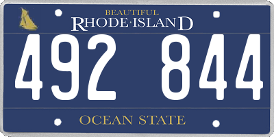 RI license plate 492844