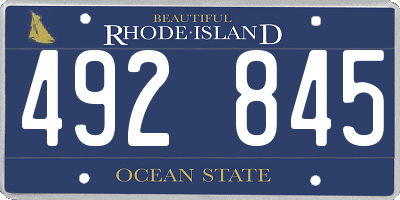 RI license plate 492845
