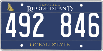 RI license plate 492846