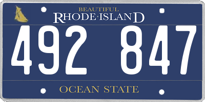 RI license plate 492847