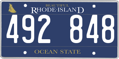 RI license plate 492848