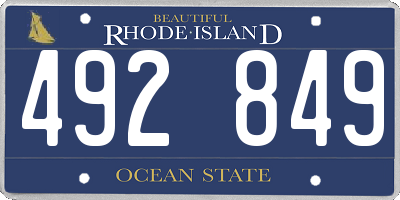 RI license plate 492849