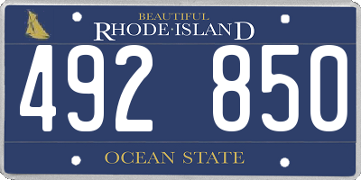 RI license plate 492850