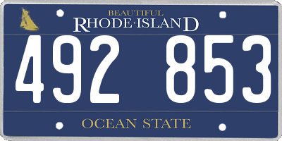 RI license plate 492853