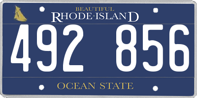 RI license plate 492856