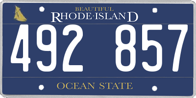 RI license plate 492857