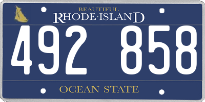 RI license plate 492858
