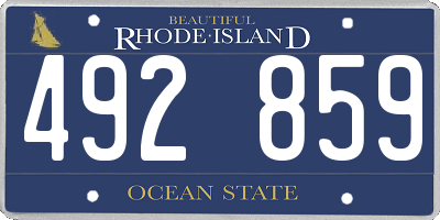 RI license plate 492859