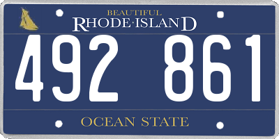 RI license plate 492861